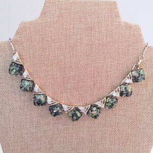 Vintage 1960's Confetti Fleck Lucite Choker Necklace